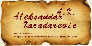 Aleksandar Karadarević vizit kartica